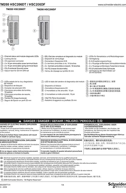 schneider施耐德TM200 HSC206DT _ HSC206DF High Speed Counter Modules